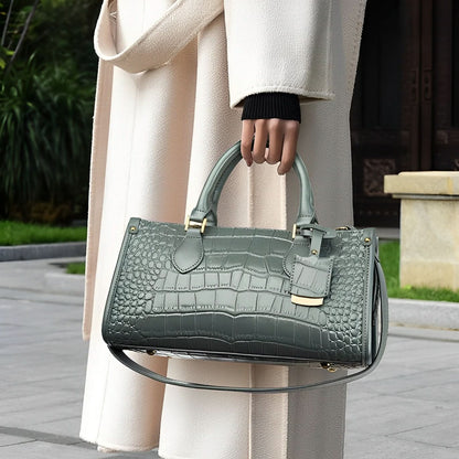 Alyssa Crocodile Pattern Small Tote Bag - ShopLorca