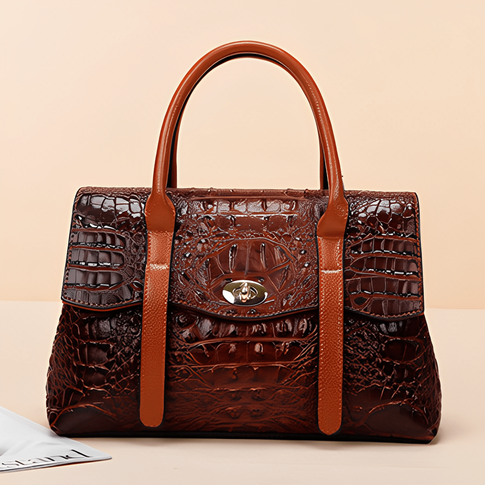 Leocadia Crocodile Pattern Medium Tote Bag - ShopLorca