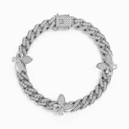 Sparkling Butterflies Cuban Anklet - ShopLorca