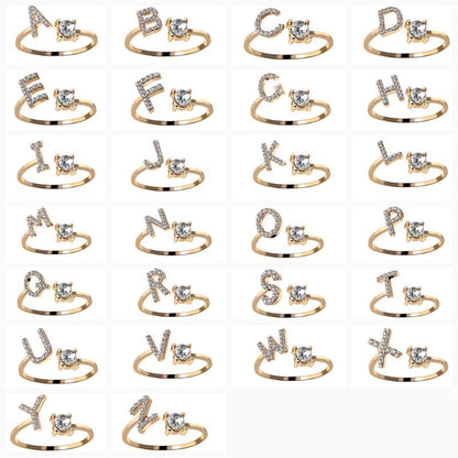 Sparkling Initial Ring - ShopLorca