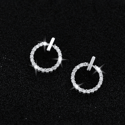 Sparkling Open Circle Stud Earrings - ShopLorca