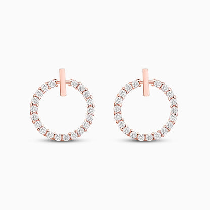 Sparkling Open Circle Stud Earrings - ShopLorca